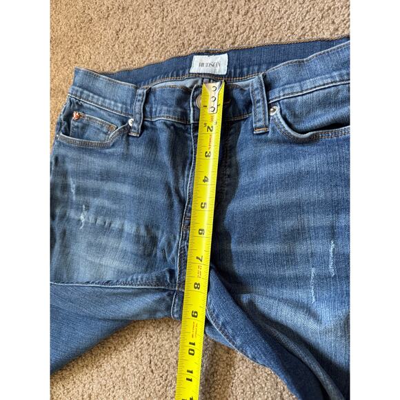 Hudson Krista Ankle Skinny Fit Raw Hem Medium Wash Medium Rise Light Distressed - Picture 3 of 8